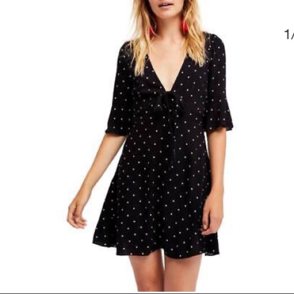 Free People Dresses & Skirts - Free People All Yours Dress Black White PolkaDot 6